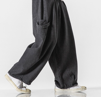 Vintage Wide Leg Jeans – Loose Fit Japanese Workwear Denim Pants for Men – Japanese vintage | yamalin clothes | Yamalinclothes