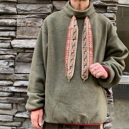 Japanese casual color streamer turtleneck fleece pullover sweater jacket | Japanese vintage | yamalin clothes | Yamalinclothes
