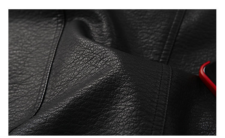 American Retro Lychee Grain Leather Jacket for Men, Spring and Autumn New Style, Cool Motorcycle Jacket, Short Workwear Stand Collar Jacket, Trendy