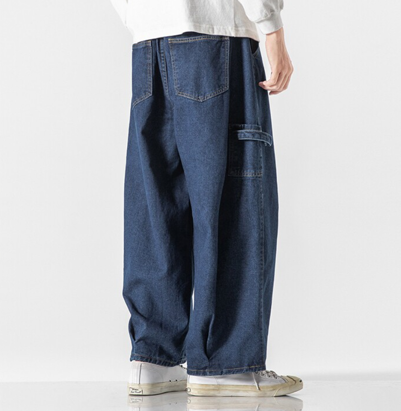 Vintage Wide Leg Jeans – Loose Fit Japanese Workwear Denim Pants for Men – Japanese vintage | yamalin clothes | Yamalinclothes