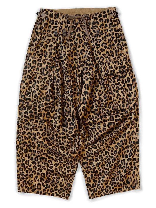 25AW Japanese Retro Casual Leopard Print Cargo Paratrooper Pants Casual Long Pants