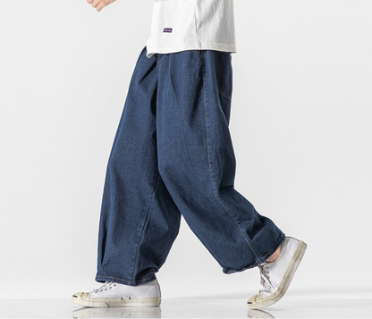 Vintage Wide Leg Jeans – Loose Fit Japanese Workwear Denim Pants for Men – Japanese vintage | yamalin clothes | Yamalinclothes