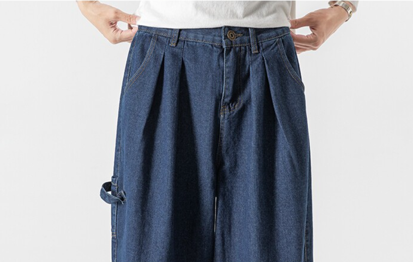 Vintage Wide Leg Jeans – Loose Fit Japanese Workwear Denim Pants for Men – Japanese vintage | yamalin clothes | Yamalinclothes