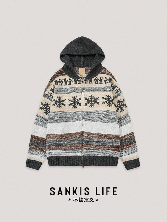 Vintage Neutral Waffle-Knit Long Sleeve Shirt – Spring/Autumn Unisex Casual