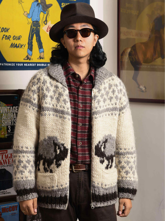 Vintage Neutral Waffle-Knit Long Sleeve Shirt – Spring/Autumn Unisex Casual