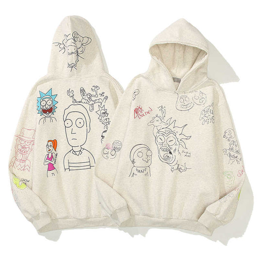 Comic hand-drawn graffiti limited loose hoodies hoodies