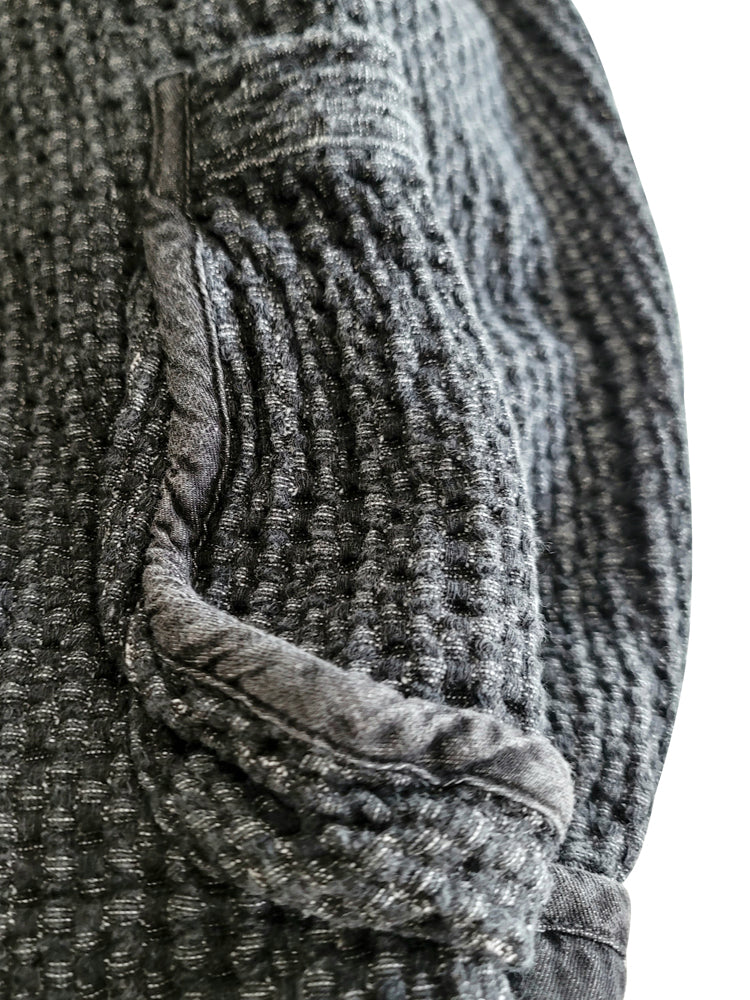 Washed Black Tie-Dye Oversized Shirt Jacket Loose Casual Khaki Vintage