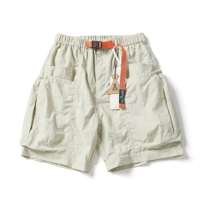 Japanese Retro Large Cargo Shorts Multi-Pocket Unisex Loose Straight