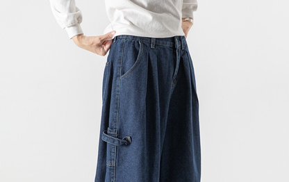 Vintage Wide Leg Jeans – Loose Fit Japanese Workwear Denim Pants for Men – Japanese vintage | yamalin clothes | Yamalinclothes