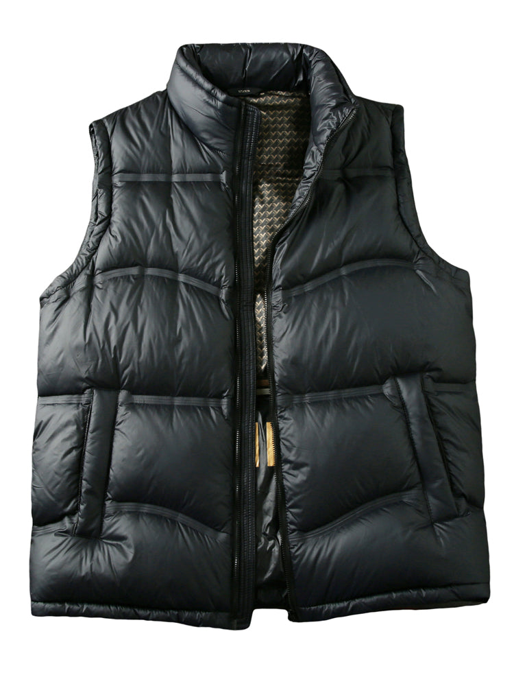 Men's 90% White Duck Down Stand Collar Vest - Autumn Winter Fully Glued High-Fluffiness Warm Jacket