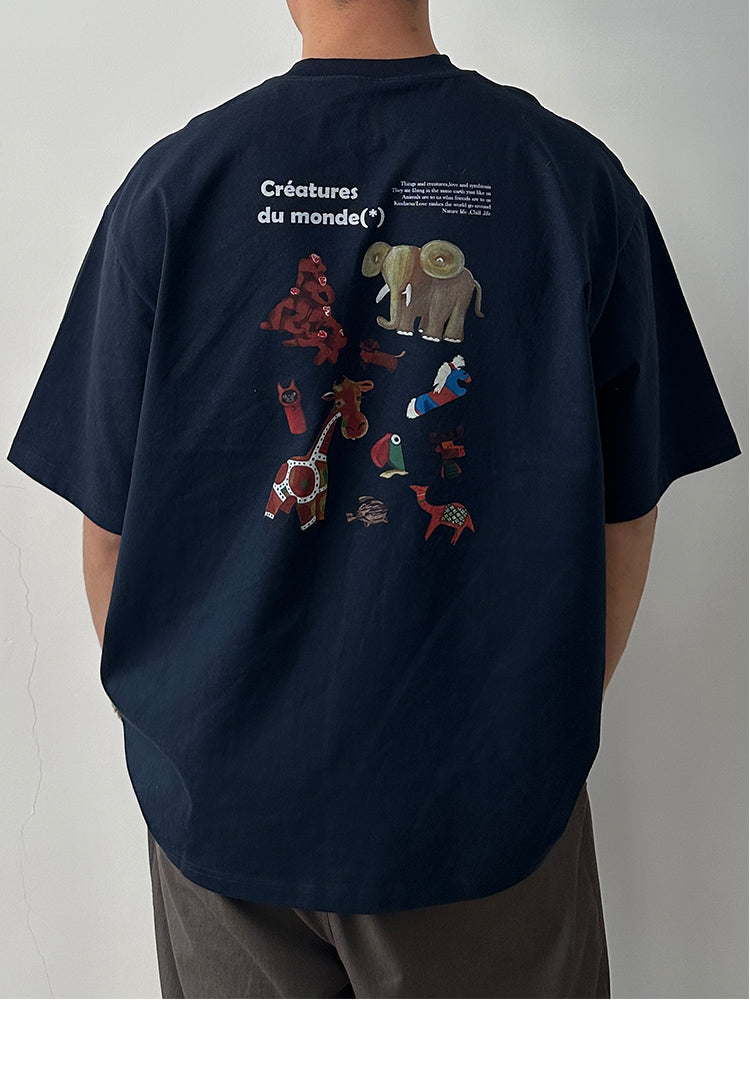 Animal Nature Life Theme Loose Fit Short Sleeve T-Shirt