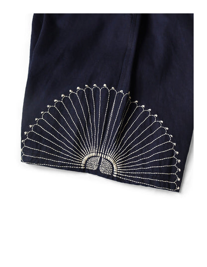 Japanese Artisan Style Loose Casual Embroidered Shorts for Men and Women – Trendy | Japanese vintage | yamalin clothes | Yamalinclothes