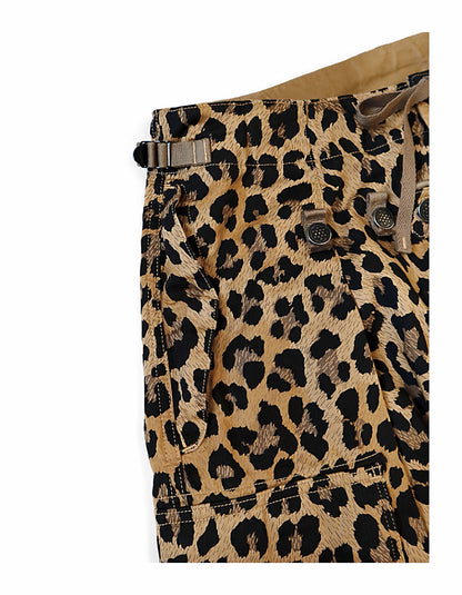 25AW Japanese Retro Casual Leopard Print Cargo Paratrooper Pants Casual Long Pants