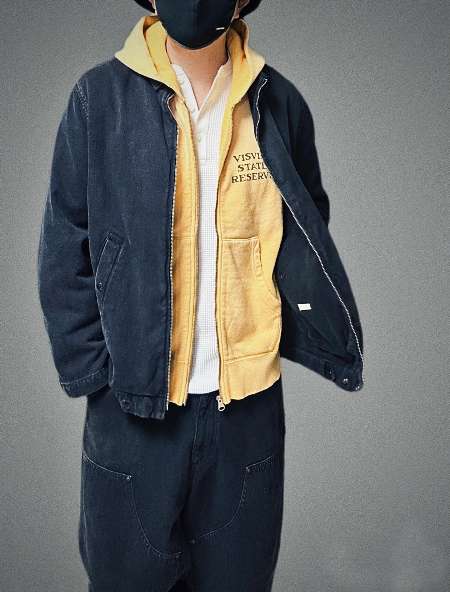 Japanese Trend All-Cotton Washed Vintage Distressed Zipper Hoodie