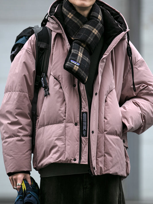 Men's Cleanfit Down Jacket - 90% White Duck Down Deconstructed Patchwork Coat