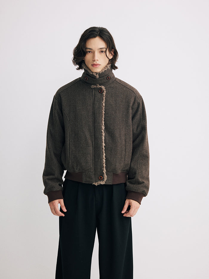 Coke Life Carpem Unisex Winter Cotton Jacket - Japanese Casual Retro Wool Collar Short Coat