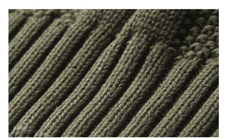 Men's Winter Heavyweight Cable Knit Sweater - American Retro Half-Zip Stand Collar