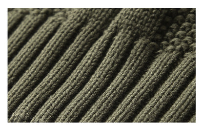 Men's Winter Heavyweight Cable Knit Sweater - American Retro Half-Zip Stand Collar