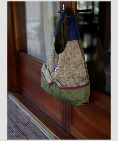 Original 2025 Spring New Retro Patchwork Design Single Shoulder Handbag Large Capacity Commuter Bag