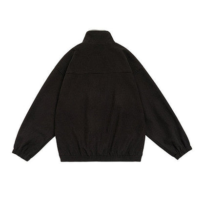 Corduroy Jacket – Contrast Stand Collar & Pocket Trim | Yamalinclothes