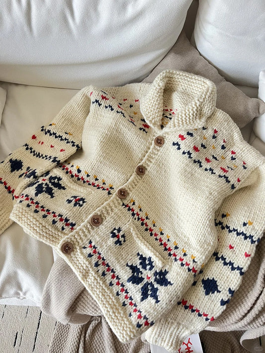 Vintage Neutral Waffle-Knit Long Sleeve Shirt – Spring/Autumn Unisex Casual