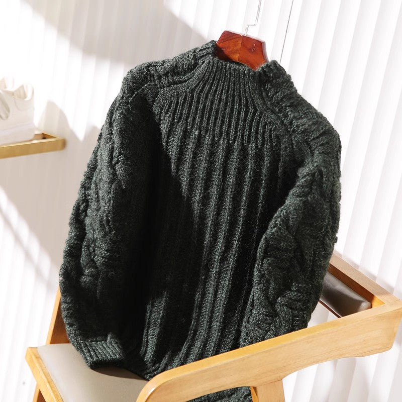 Heavy and rare! High gram full wool! Italian single foreign trade men's half turtleneck thicke ned sweater winter