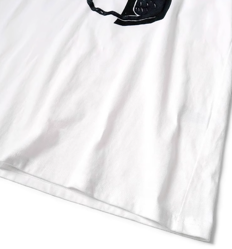 Japanese cat foam print pattern unisex loose crew neck short sleeve T-shirt