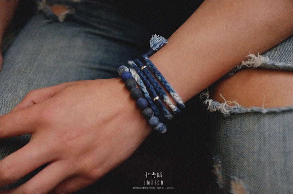 Original Planet Blue Vein Stone Bracelet Gradient Matte Stone Couple Artistic Mountain Sea Natural Bracelet