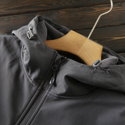 Men's Premium Fleece Thermal Soft Shell Jacket - Autumn Windproof Waterproof Thickened Hooded Coat