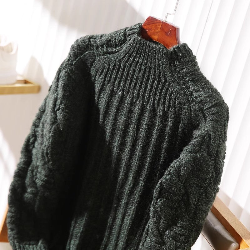 Heavy and rare! High gram full wool! Italian single foreign trade men's half turtleneck thicke ned sweater winter