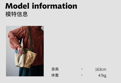 Original Patchwork Large Capacity Crossbody Bag Retro New Chinese Style Embroidered Tote Bag for Women