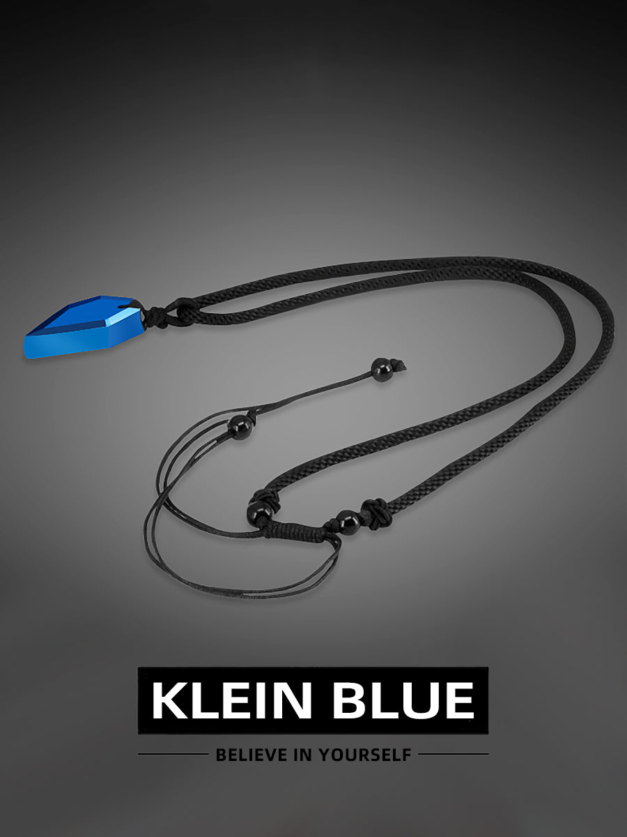 Klein Blue Men's Necklace Light Luxury Niche High-end Sense Cool Sweater Chain Trend Lucky Pendant Tungsten Pendant