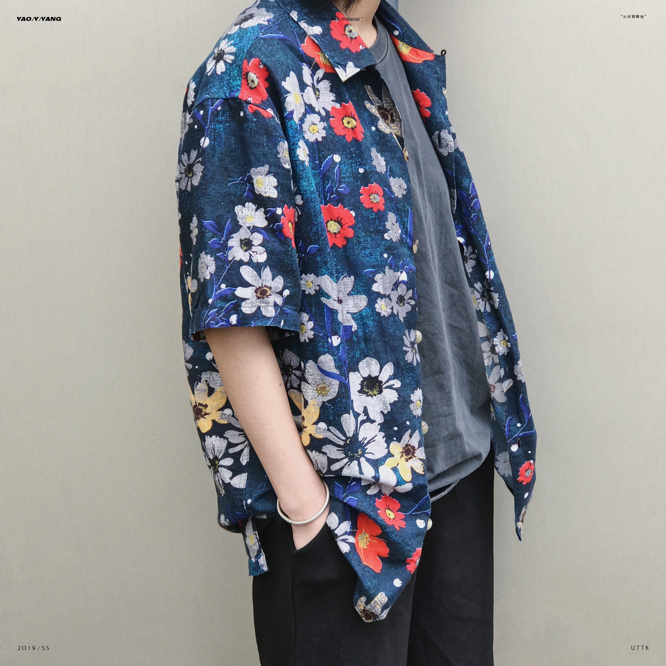 New Amekaji Retro Short Sleeve Shirt Printed Cotton Linen Shirt