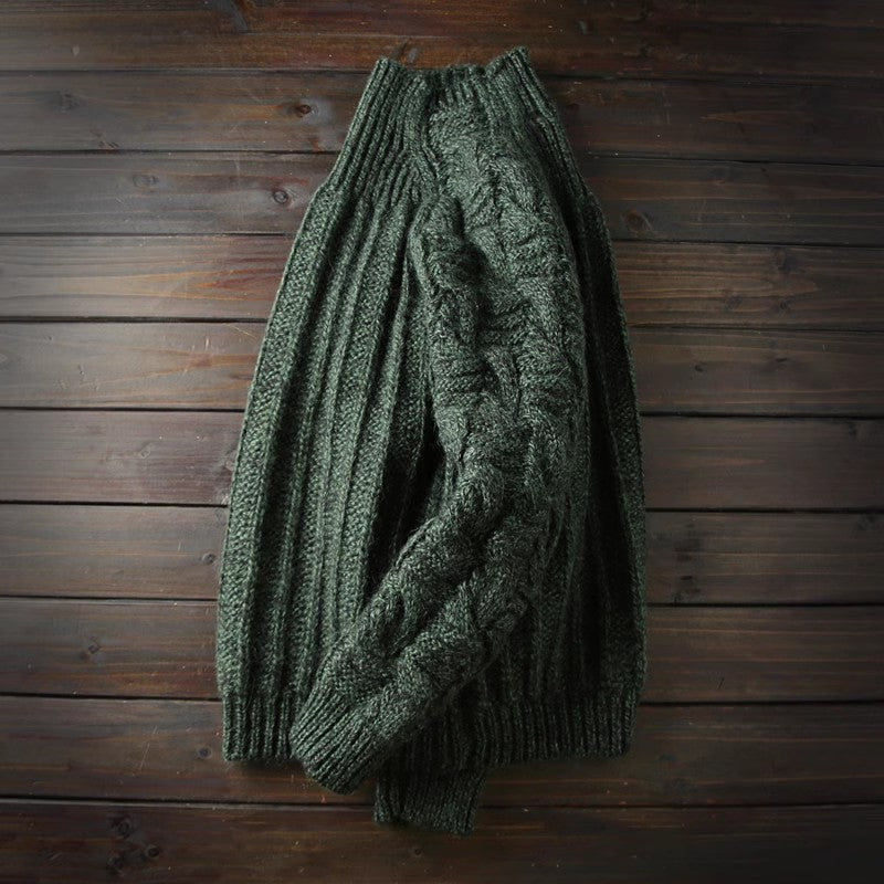 Heavy and rare! High gram full wool! Italian single foreign trade men's half turtleneck thicke ned sweater winter