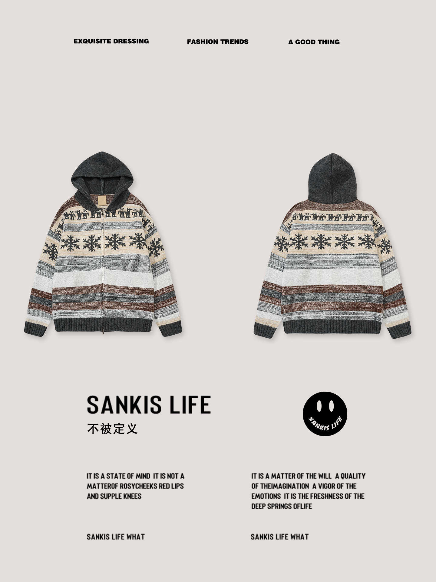 Vintage Neutral Waffle-Knit Long Sleeve Shirt – Spring/Autumn Unisex Casual