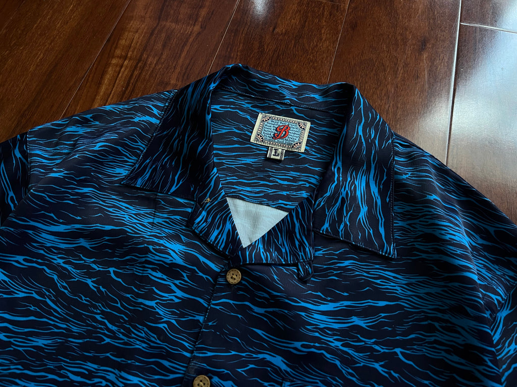 Ukiyo-E Patchwork Style Loose Drape Hawaiian Cuban Collar Printed Aloha Shirt Short Sleeve Shirt