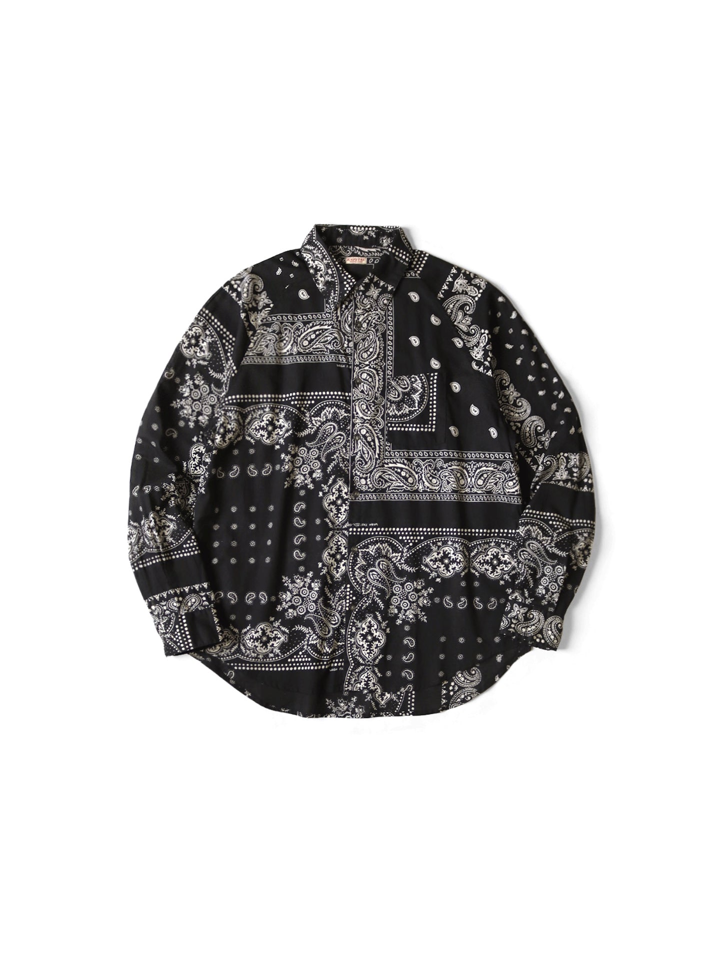 Japanese Style Casual Paisley Breathable Lightweight Turn-Down Collar Loose Long Sleeve Shirt