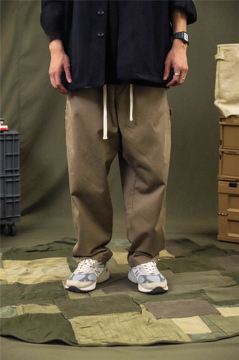 Japanese Cityboy Fashion Brand Loose Street Leisure Corduroy Trousers Washed All-Matching Straight Couple Overalls