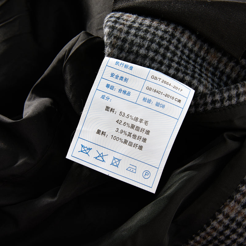 Heavyweight 53% Sheep Wool Houndstooth Lapel Coat – Korean-Style Casual Winter Staple