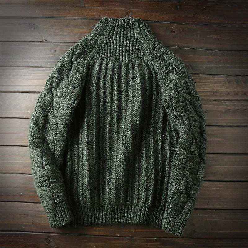 Heavy and rare! High gram full wool! Italian single foreign trade men's half turtleneck thicke ned sweater winter