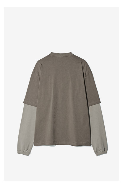 Vintage Two-Piece Look Striped Long Sleeve T-Shirt – Washed Cotton (Men)