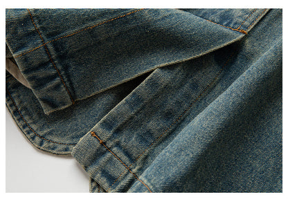 Japanese Retro Washed Distressed Denim Blazer - Loose Casual Jacket 2025 (Men)
