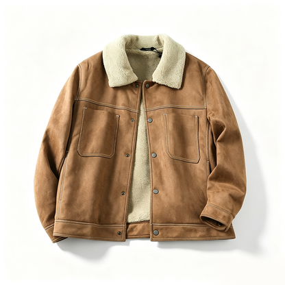 Suede Fleece Workwear Jacket – American Retro Thick Warm Unisex – Japanese vintage | fall outfits 2026 | fall winter outfits | classy winter outfits | lazy comfy outfits | japanese streetwear | vintage workwear | yamalin clothes | Yamalinclothes