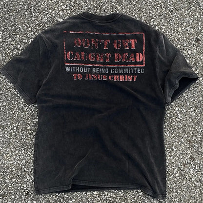 90s Saint -Saints American Heavy Metal Band Vintage Distressed Loose Heavyweight Short Sleeve T-Shirt