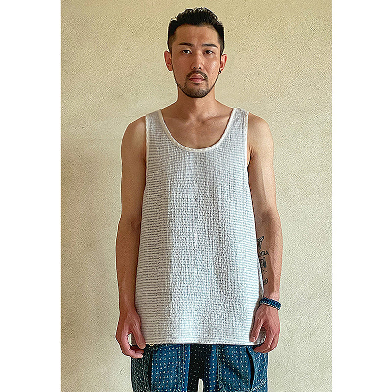 Original Japanese Style Lightweight Light-Colored Fashion Thin Vest Vintage Loose Casual Sashiko Trendy Tank Top