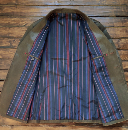 Dry Wax Cloth Hunting Suit Jacket - Vintage American Multi-Pocket Blazer (Men)