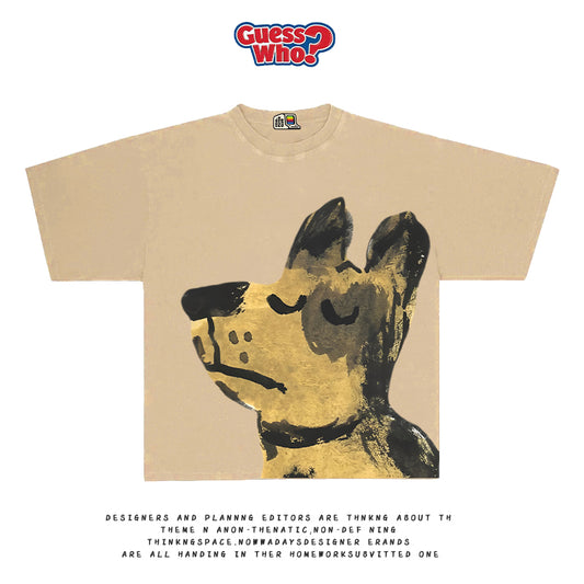All Nature “Artist Cat” Hand-Painted Graphic Tee – Summer Short-Sleeve Fun Illustration