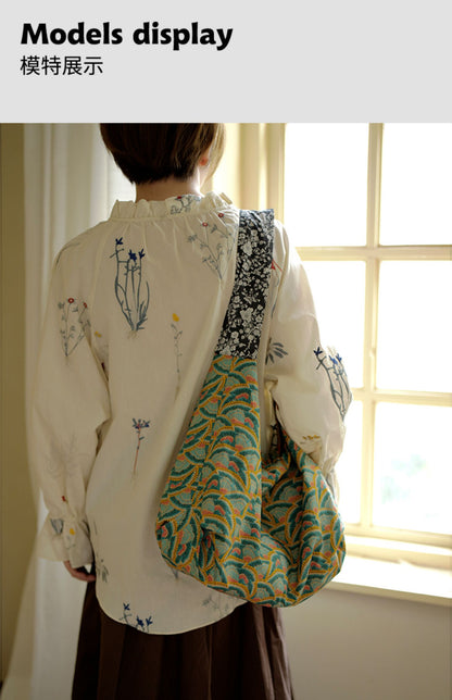 Original Spring Summer New Print Large Capacity Retro Shoulder Bag Fashion Crossbody Lightweight Tote Bag