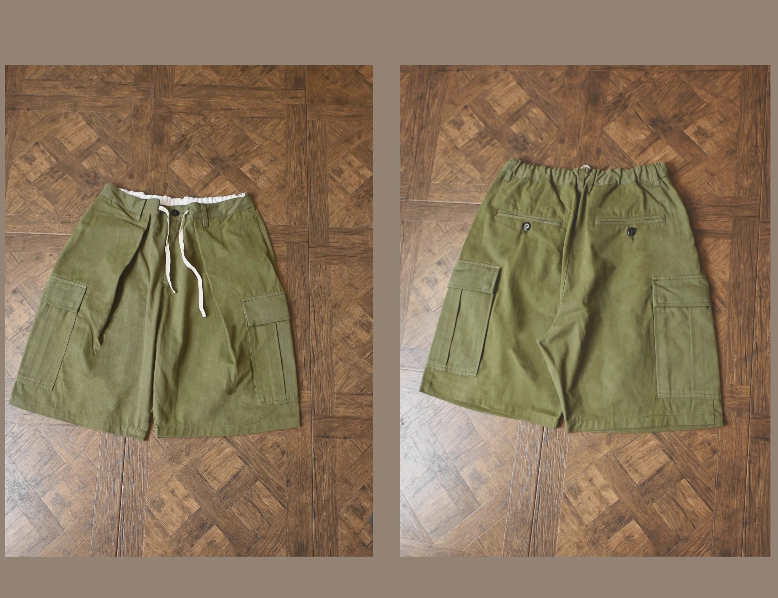 Vintage Oversized Cargo Shorts Balloon Pants A-Line Vintage Five-Point Shorts Trendy All-Cotton Japanese Style