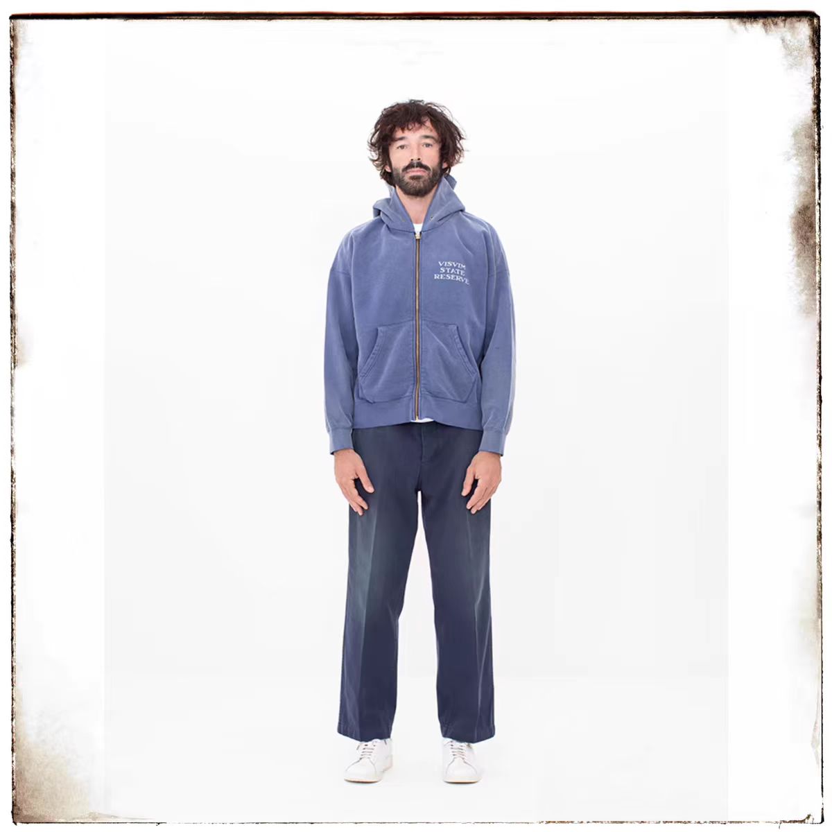 Japanese Trend All-Cotton Washed Vintage Distressed Zipper Hoodie